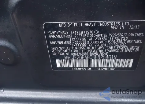 2014 Subaru Xv Crosstrek 2.0I Limited из США, поврежденный, VIN JF2GPAGC3E8254019